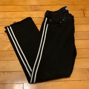 Tuxedo striped, natural hem jeans